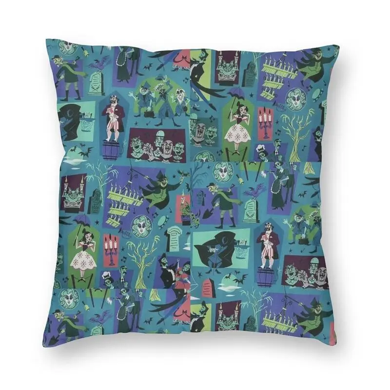Halloween Haunted Mansion House Madame Cushion Cover 40x40cm Velvet Modern Pillow Case Living Room Decoration | Дом и сад