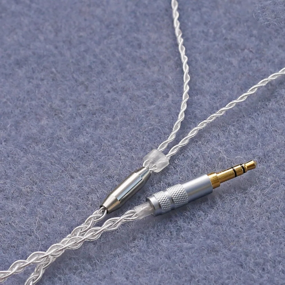DIY наушники 3,5 мм аудио кабель 4 нити посеребренные наушники кабель ручной работы HiFi наушники DIY