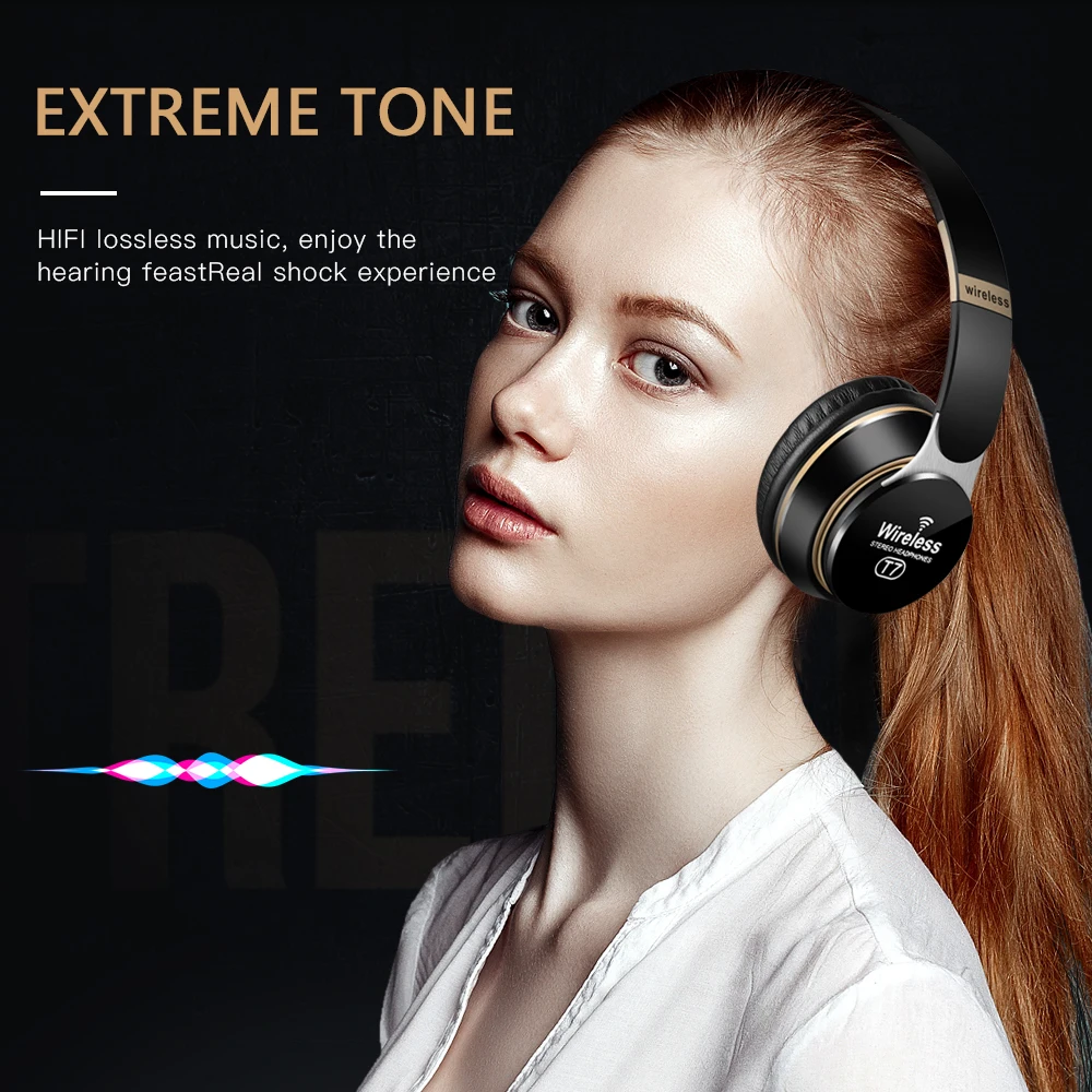 New Wireless Headphones Bluetooth Headset Foldable Stereo Headphone Gaming Earphones With Microphone For PC Mobile Phone Mp3