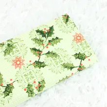 Полуметровая саржа с принтом зеленых листьев, хлопок, ткань для ручной работы, сделай сам, сумка, Подушка для спины, дивана, материал CR-226