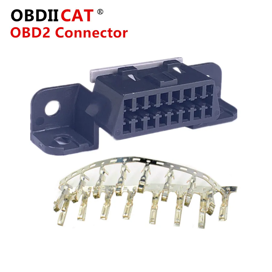 

Акция 16-контактный разъем obd2 OBD2 OBD 2 16-контактный женский угловой разъем OBD фоторазъем