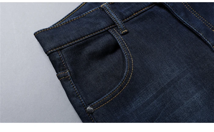 Зимние мужские теплые деловые джинсы модные повседневные флисовые утолщенные облегающие Стрейчевые джинсовые брюки мужские Брендовые брюки