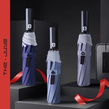 

Business Automatic Umbrella 3 Folding Outdoor High Quality Black Ultraviolet Protection Umbrella Large Windproof Umbrella MM60YS