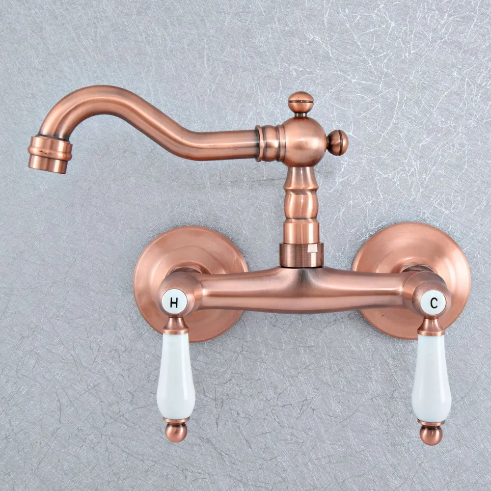 Antique Copper  Hot & Cold Water Taps Basin Bath Wash Basin Faucets Mixer lnn021 