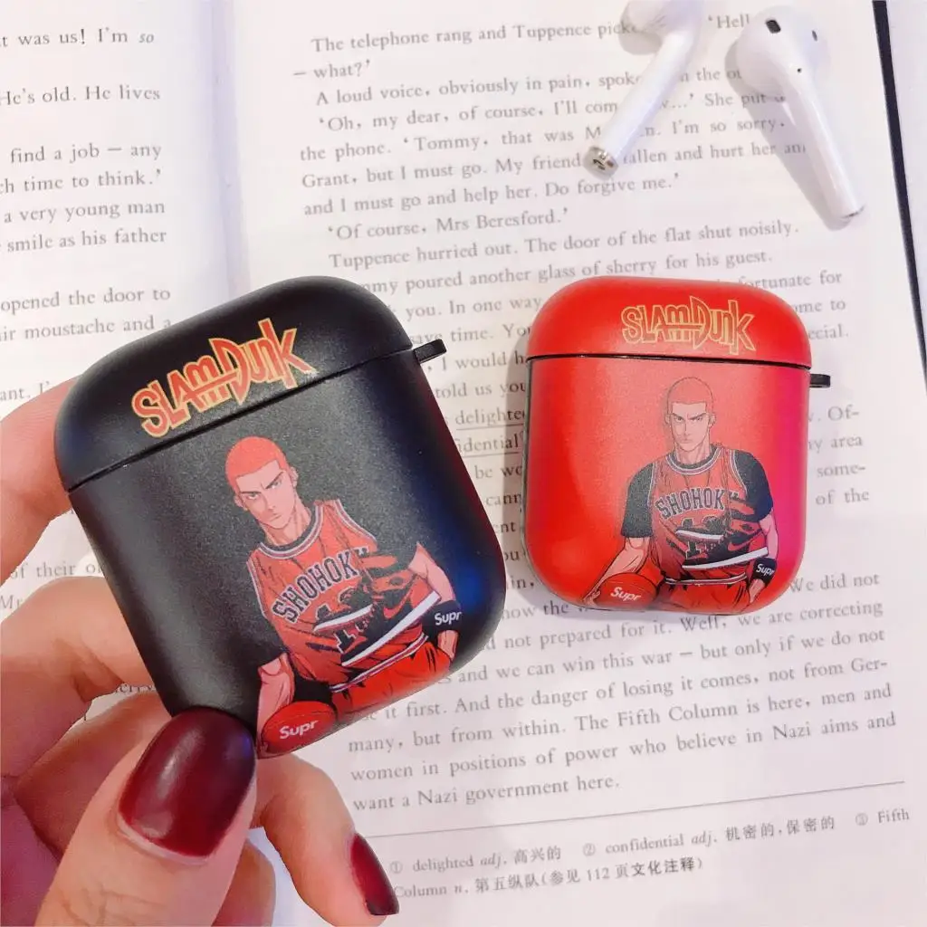 Чехол для AirPods Slam Данк шаблон кожухи головных телефонов для Apple Airpods 2 Чехол Силиконовый мягкий глянцевый IMD защитный чехол