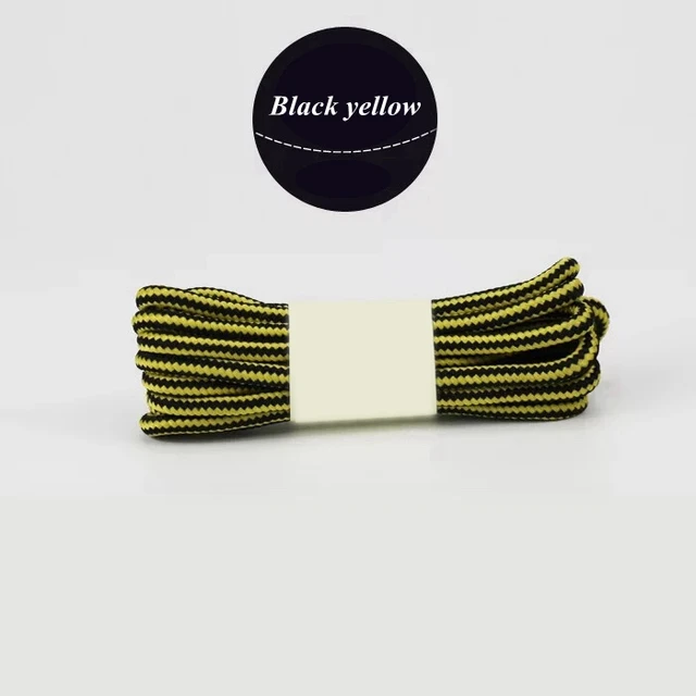 1 Pair 18 Colors Striped Double Color Shoe laces Round Outdoor Sneakers Shoelaces Cotton Boots Shoelace 70CM 90CM 120CM 150CM Black yellow