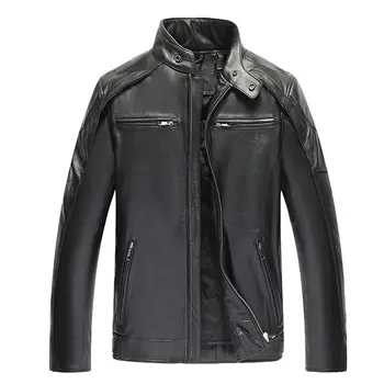 

Genuine Jackets for Men Top Quality Cow Leather Jacket Spring Autumn Motocycle Plus Size 4XL Coat 19-801MF610