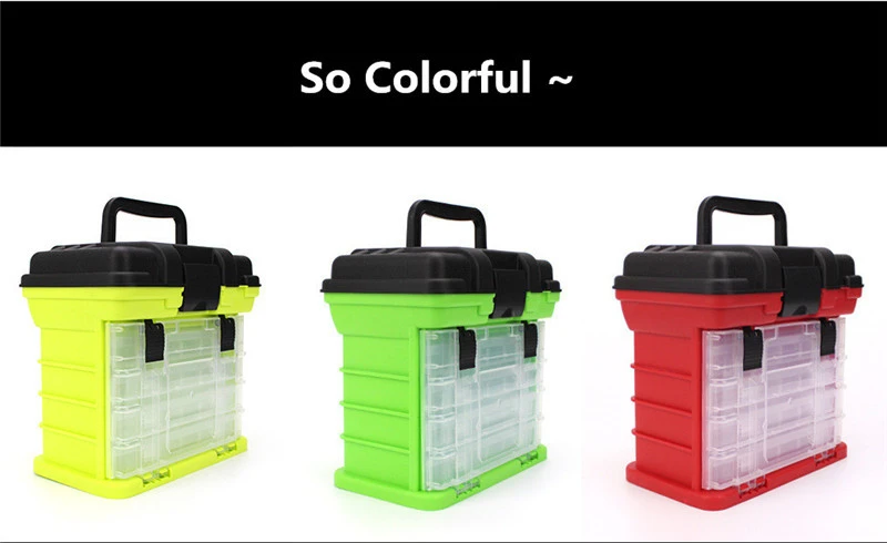 High Quality 5 Layer PP+ABS Big Fishing Accessories Box 27x17x26cm Plastic Handle Fishing Tools Box Carp Fishing Tackle (6)