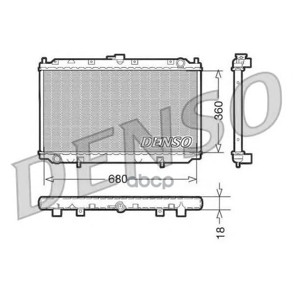 Радиатор Охлаждения 680x360x18 Nissan Primera 1.6-2.0 96-02 Denso арт. DRM46011