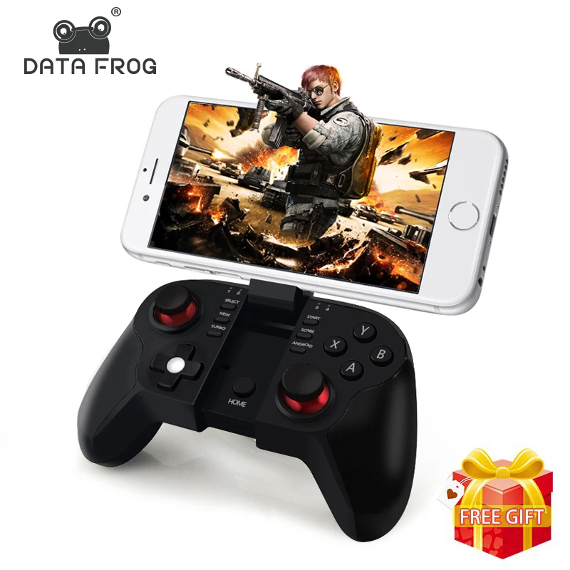 Kopen Data Kikker VR Bluetooth Android Gamepad Draadloze Joystick Controller Voor PC Smart TV Mini Gaming Gamepads