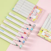Surligneur à tête unique Morandi 6 pièces/ensemble, stylo marqueur à haute capacité pour étudiant, papeterie colorée fluorescente
