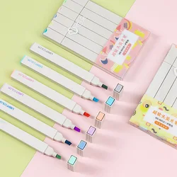 Surligneur à tête unique Morandi 6 pièces/ensemble, stylo marqueur à haute capacité pour étudiant, papeterie colorée fluorescente 