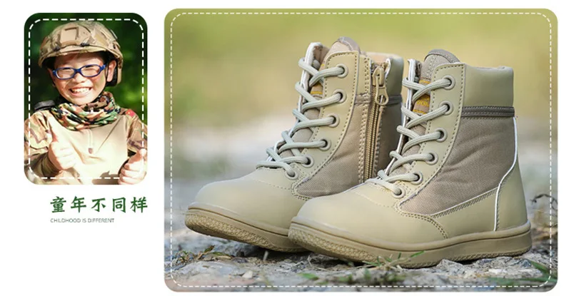 Детские армейские ботинки с лошадью; Разноцветные армейские ботинки; модные удобные кожаные Нескользящие износостойкие ботинки с амортизацией; Comba