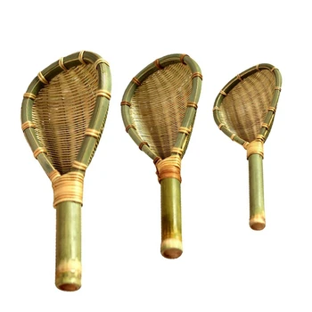 

Bamboo Colander Multipurpose Rice Wash Strainer Mesh Cereal Drying Basket Sieve Fried Filter Spoon Kitchen Supply