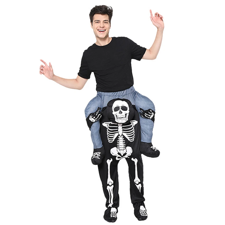 Day of The Dead Costume Skeleton Men Scary Cosplay Halloween Costume for Women Gothic Horror Pants Devil Disguise Carnival Party