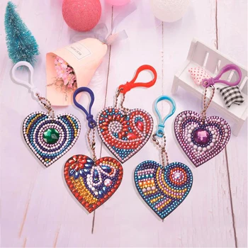 

1 Set Various Shapes Design DIY Diamond Keychain Painting Full Drill Woman Girl Jewelry Keyring Special Shaped Diamond