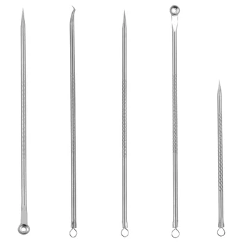 

5Pcs Stainless Steel Pimple Pin Practical Acne Needle Acne Remover Piple Cleaning Remover Silver
