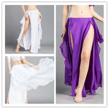 Трехъярусная юбка трехуровневая шифоновая юбка для танца живота юбка высокого класса без пояса 12 цветов юбка для танца живота