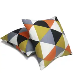 Современный простой стиль наволочка красочный треугольный узор спальное покрытие мягкий хлопок наволочка для кухни, ресторана и подушки