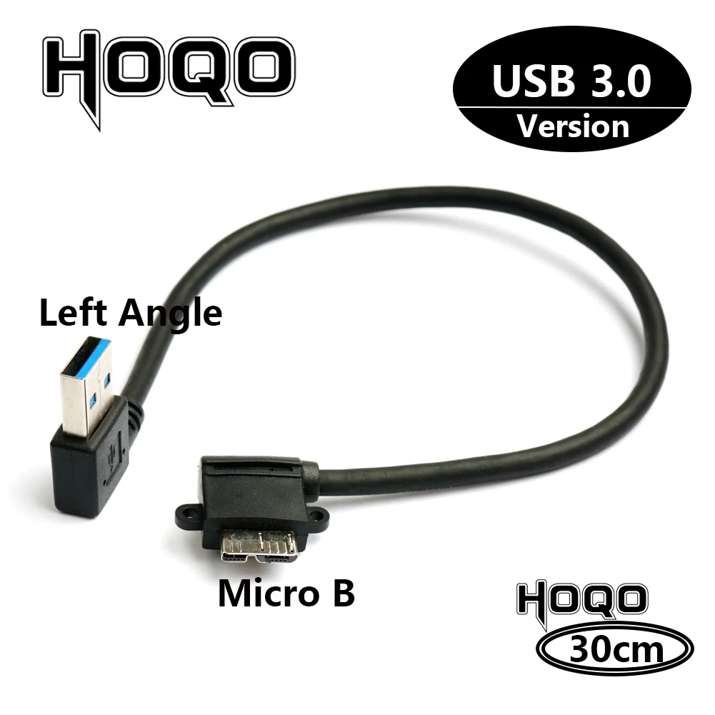

USB 3.0 A 90 Degree Up Angle A Male to Micro B male 10pin 90 Degree Left Angle Short Data and Charging Cable