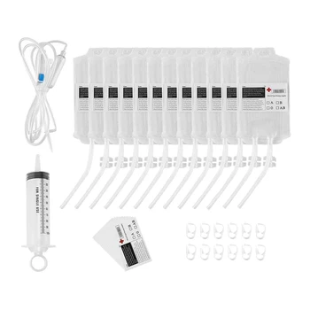 

12 Pcs Reusable Blood Bag for Drinks,Halloween Drink Container with Injection Tool, for Cosplay Halloween Zombie Party