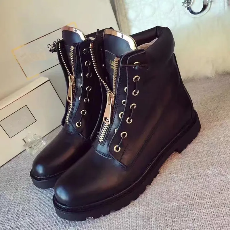 Scarpe donna/ботильоны на молнии; Botas chaussures femme; Осенняя женская обувь; женские ботинки на среднем каблуке с круглым носком; Zapatos De Mujer