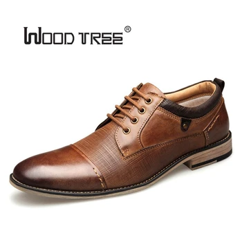 

WOODTREE large size men's shoes leather lace up European and American British embossed foreign trade shoes business dress