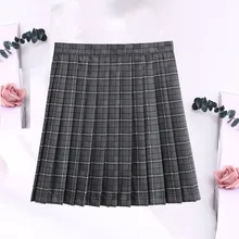 Женская плиссированная юбка, Harajuku, консервативный стиль, клетчатые юбки, мини, милая японская школьная форма, Женская юбка, Saia Faldas# G3