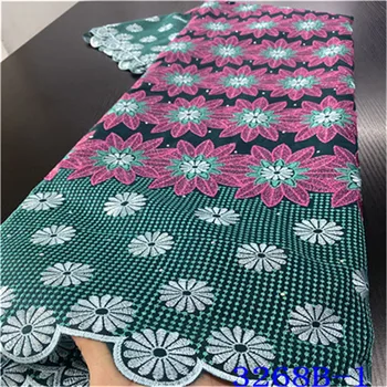 

2020 Latest Style African Swiss Voile Lace Embroidered Cotton Lace Trim High Quality Dry Lace Fabrics For Woman NA3268B-3