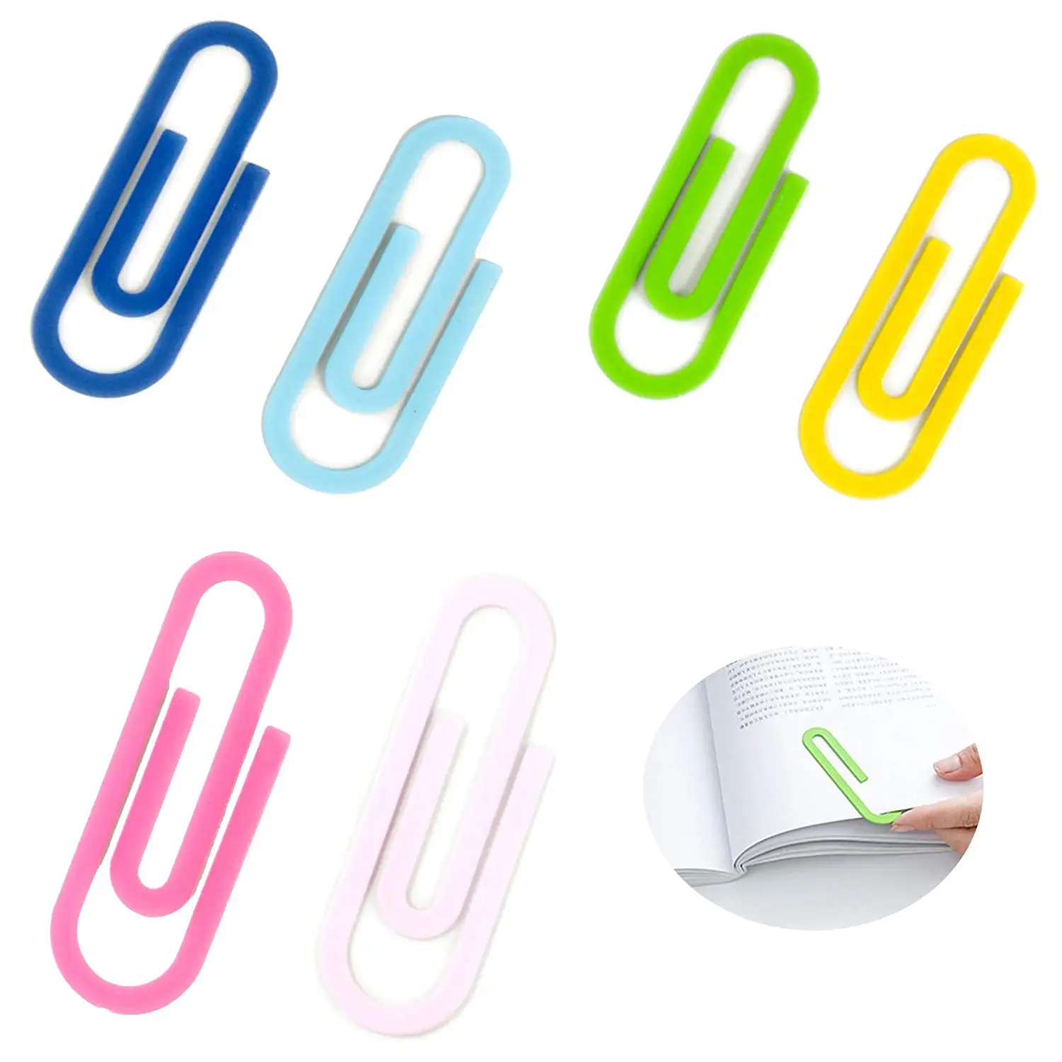 2pcs/pack Large Metal Paper Clips 4 Inch Multicolored Bookmark