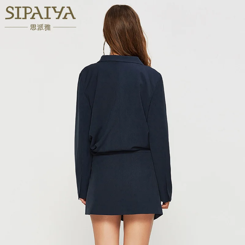 Early Autumn New Style Korean-style-Hugh Body V-neck Loose-Fit Dress Casual Long Sleeve Small Suit Coat Women's