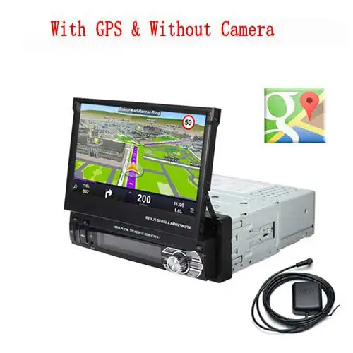 Camecho один дин радио MP5 плеер gps навигация Мультимедиа Аудио Стерео Bluetooth " HD выдвижной Авторадио AUX-IN/FM - Цвет: GPS Without Camera