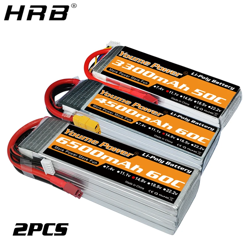 2 шт Youme Lipo батарея 3300mah 4500mah 5200mah 6200mah 6500mah T Deans EC5 XT90 3S 11 1 V 2S 7 4 4S 14 8 6S 22 RC