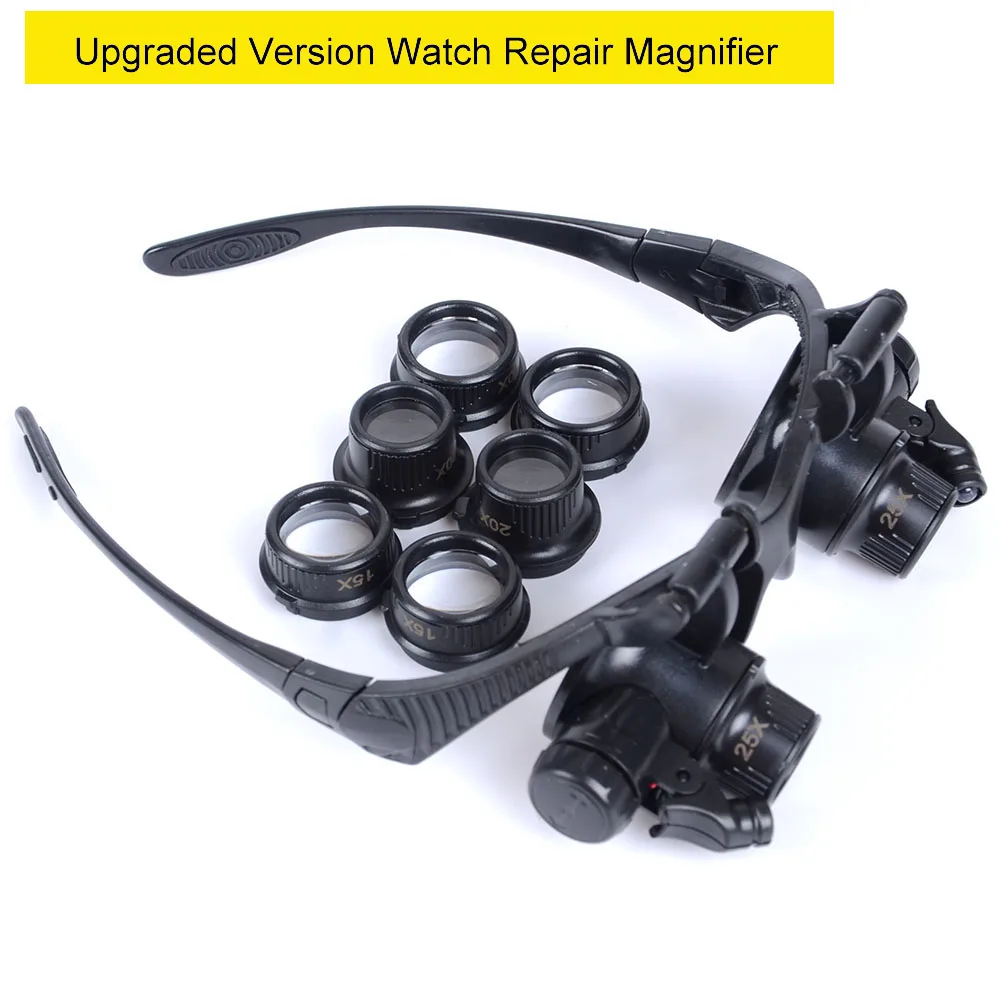Watch Repair Magnifier 10x 15x 20x 25x Led Magnifying Glass