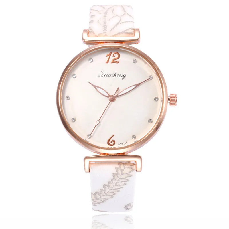 

Flowers White Leather Band Womens Watches Top Brand Elegent Luxury Quartz Female Watches Small Wrists Reloj Mujer Reloj