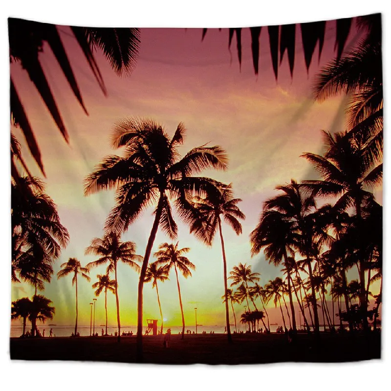 Zeegle Beach Scenic Pattern Tapestry Wall Hanging Wall Decoration Hippie Tapestry Beach Throw Towel Yoga Mat