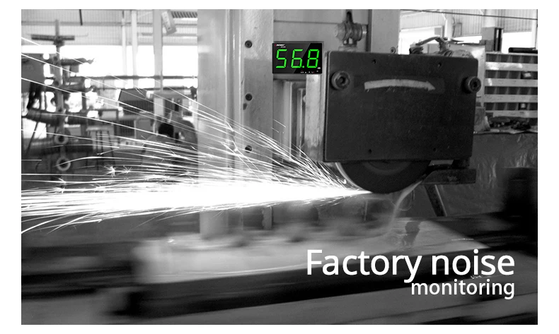 SNDWAY 30-130dB Wall-mounted Digital Sound Table Sound Level Meter for Audio dB Level Decibel Meter Noise Analog VU Green Light