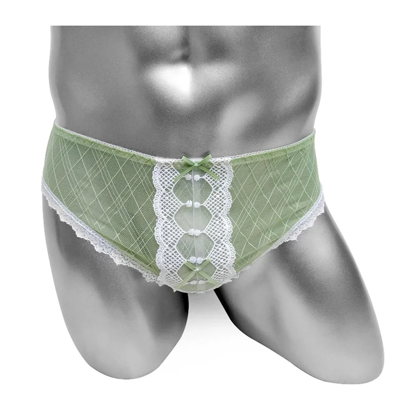 

Кружевные мужские трусы, нижнее белье, клетчатые сетчатые винтажные трусы для Сиси, кросс-парадные прозрачные забавные модные бикини, мужские трусы