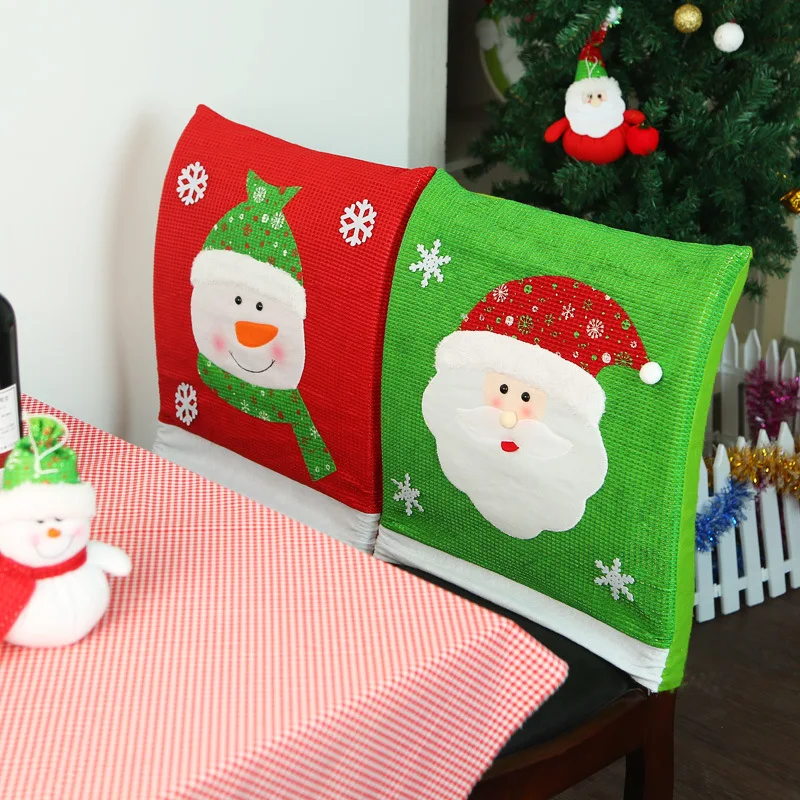 Three-dimensional Pattern Santa Claus Christmas Table Decoration Snowman Christmas Chair Cover ForDecoration New