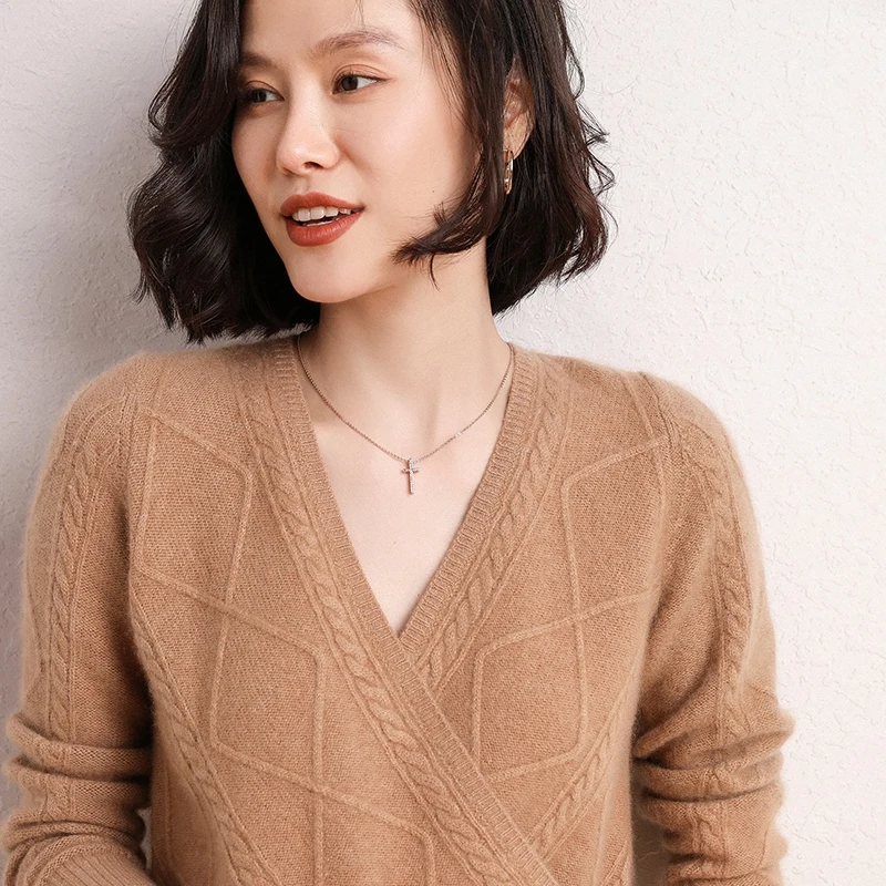New 100% Pure Goat Cashmere Knitted Sweater Women