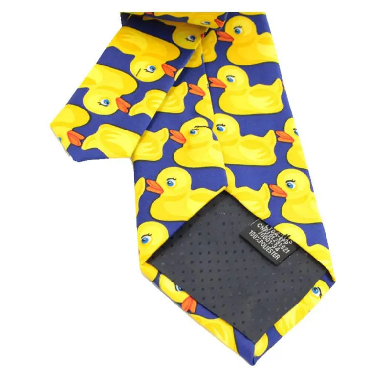 Для мужчин и женщин смешная желтая утка галстук с рисунком имитация шелка Косплей вечерние деловые галстуки для костюма галстук для шоу свадебные аксессуары