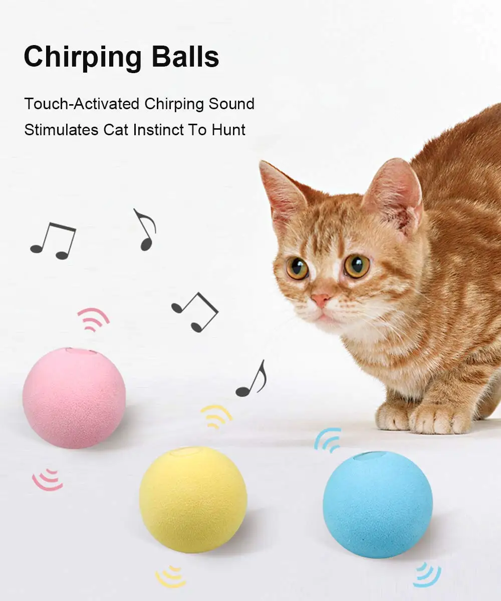 Smart Cat Toys Interactive Ball Catnip Cat Training Toy Pet Playing Ball Pet Squeaky Supplies Products Toy for Cats Kitten Kitty