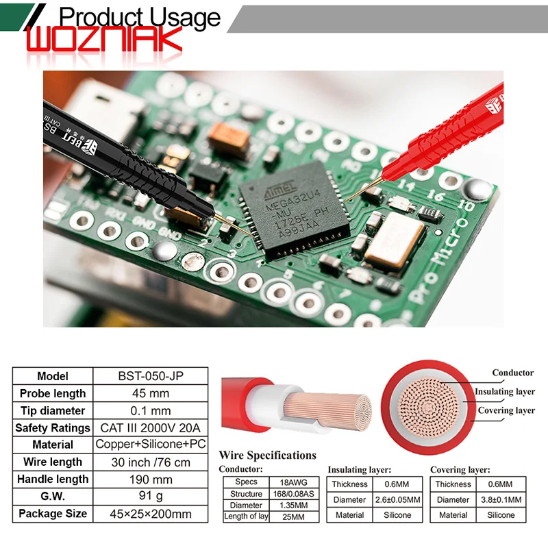 Superconducting Test Leads Replaceable probe superconducting probe accurate measurement superconductive test leads tool