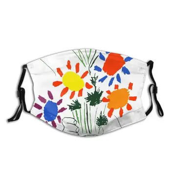 

Pablo Picasso Bouquet Of Peace Adult Mouth Face Mask Printed Surrealism Art Anti Dust Protection Cover Respirator with Filters