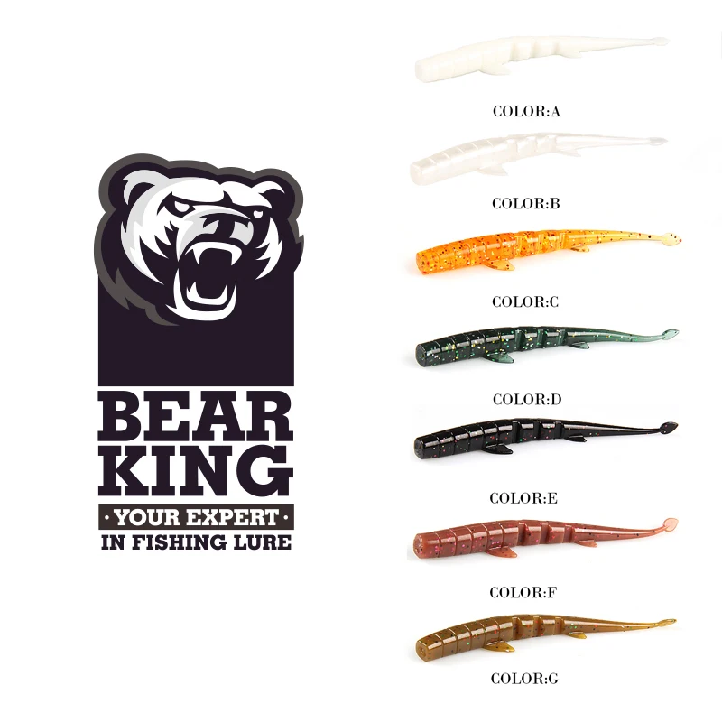 BEARKING UNAGI Slug Soft Lures 64mm 88mm Fishing Artificial Lures Silicone Bass Pike Minnow Swimbait Jigging Plastic Baits Worm