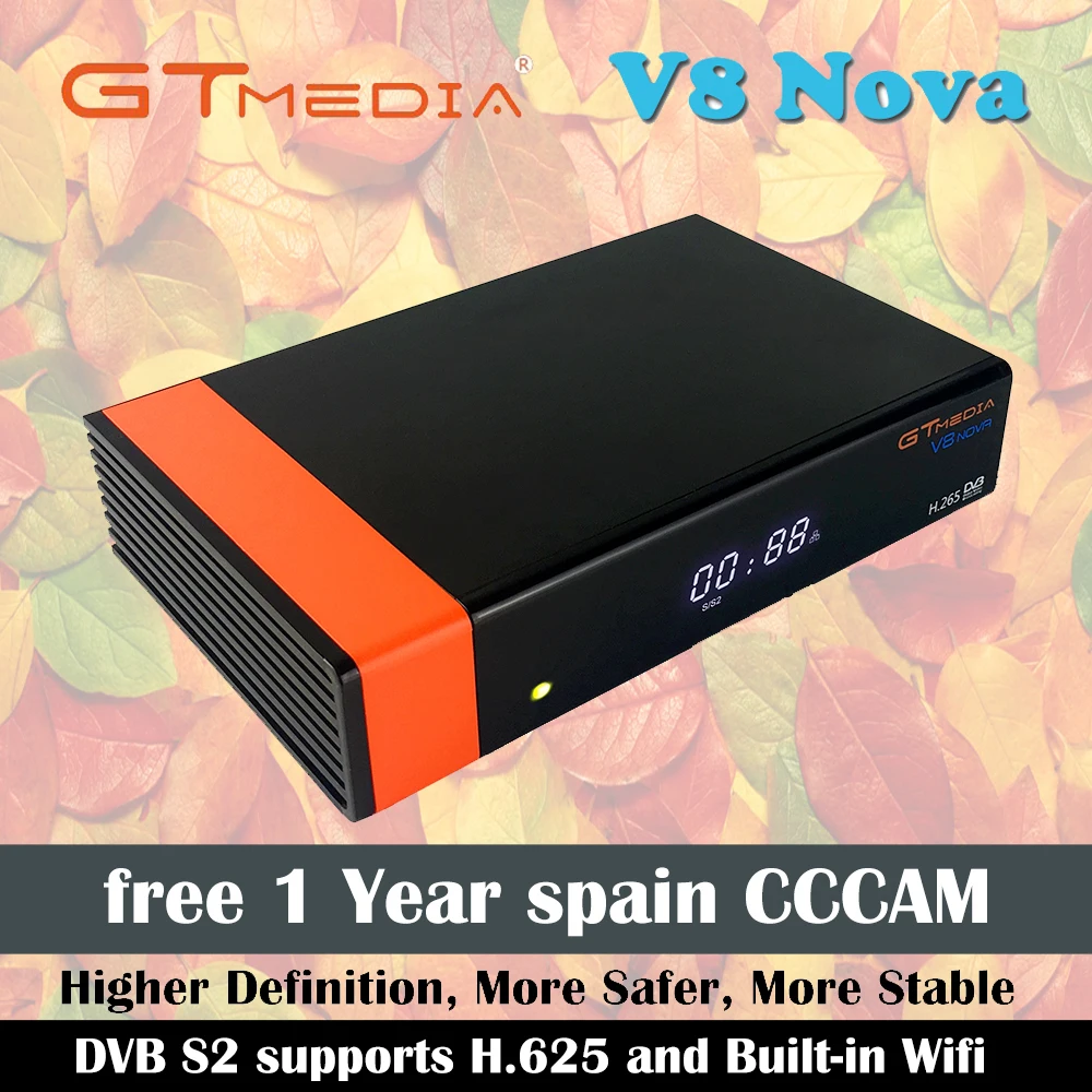 Рецептор Gtmedia V8 Nova Встроенный Wi-Fi питание от freesat v8 супер DVB-S2 1 год Cccam Cline для ТВ-коробки такой же, как V9 супер wifi HD