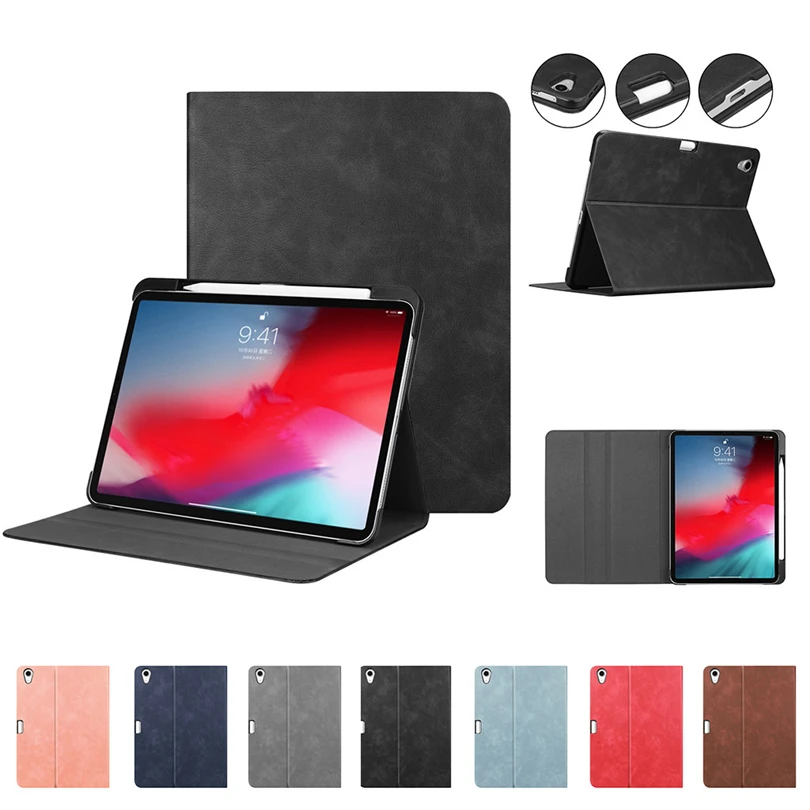 Смарт-чехол из искусственной кожи для iPad Pro, 11 дюймов,, мягкий флип-чехол с подставкой, для Apple iPad Pro 10,5 11, с держателем для карандашей A20