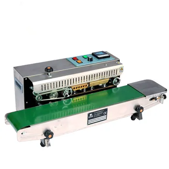 

750W continuous sealing machine plastic bag food tea automatic sealing machine commercial