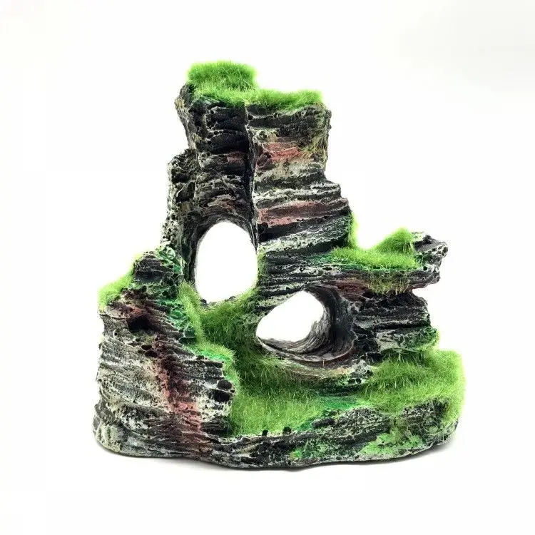 Aquarium Landscape Decoration Creative Mini Rockery Simulation Stone Hill Resin Crafts Small Ornaments | Дом и сад
