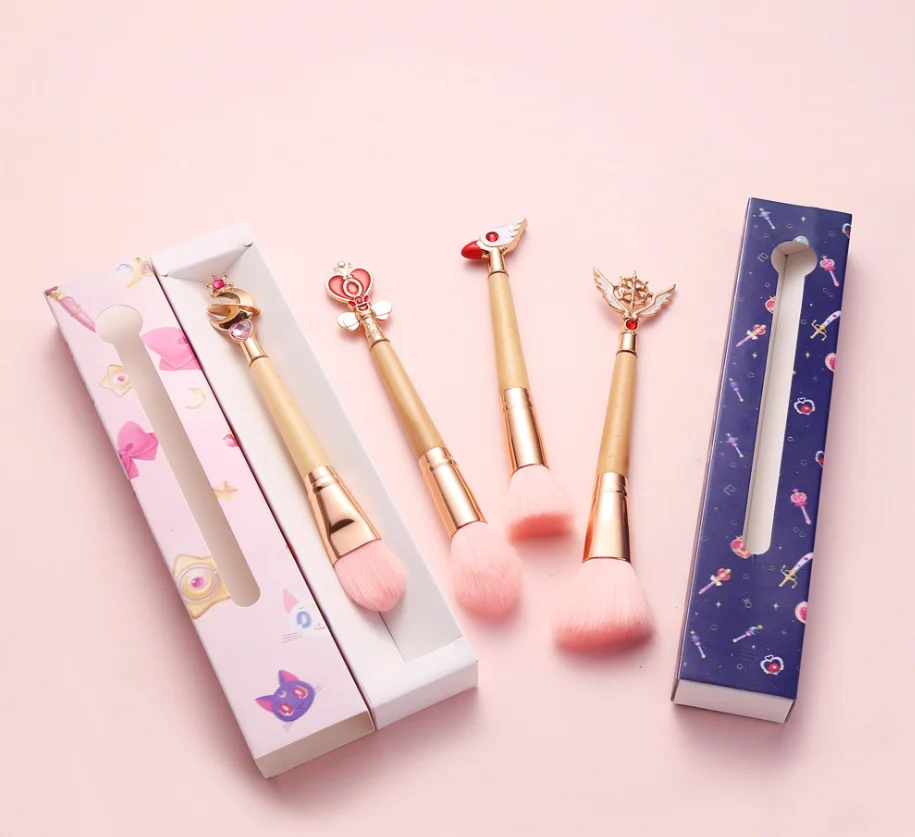 Sailor Moon Cos наборы кистей для макияжа волшебная палочка тени для век Косметическая кисть с сумкой кисти инструменты Прямая поставка